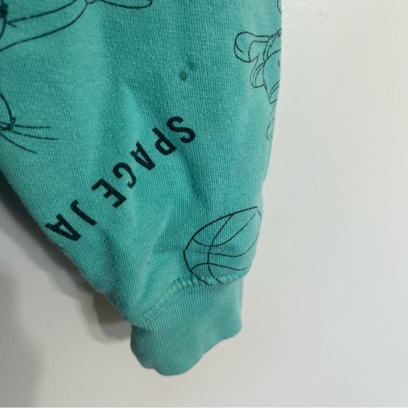 Space Jam Hoodie All Over Print Tune Squad Teal Womens Size Small Basketball - Picture 2 of 11
